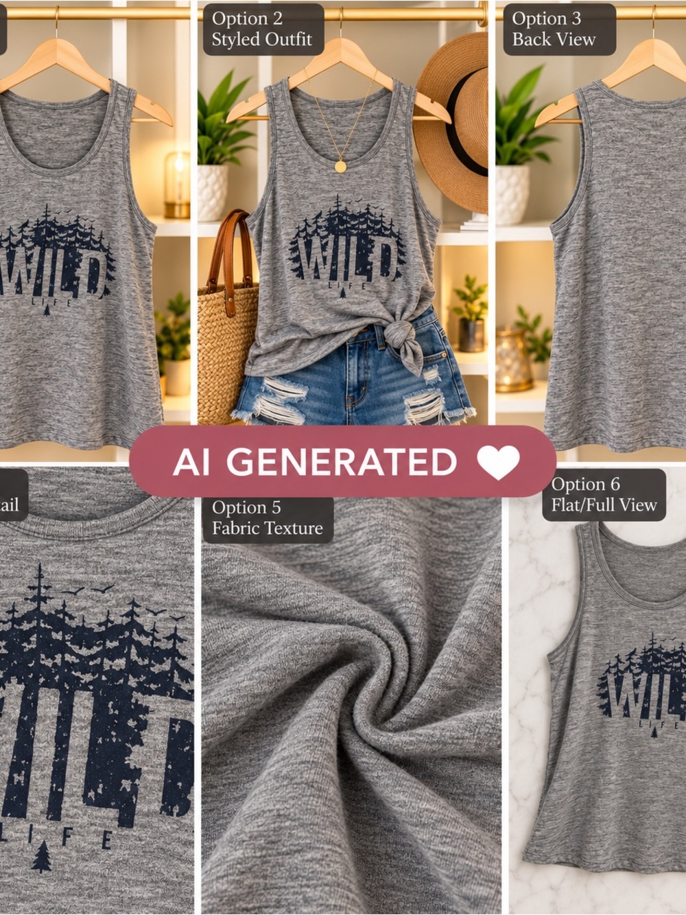 Gray 'Wild Life' Graphic Tank Top - Women's Casual Scoop Neck